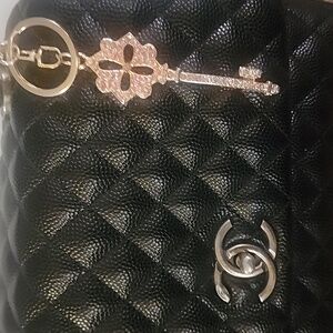 Sparkling Pink Key, Handbag Backpack Luggage Charm, Zipper Pull,Keychain